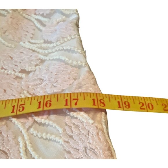 Nanette Lepore Sheer Pink Bella Donna Dress 12 Lace Boho Coquette Embrodery - Picture 6 of 10